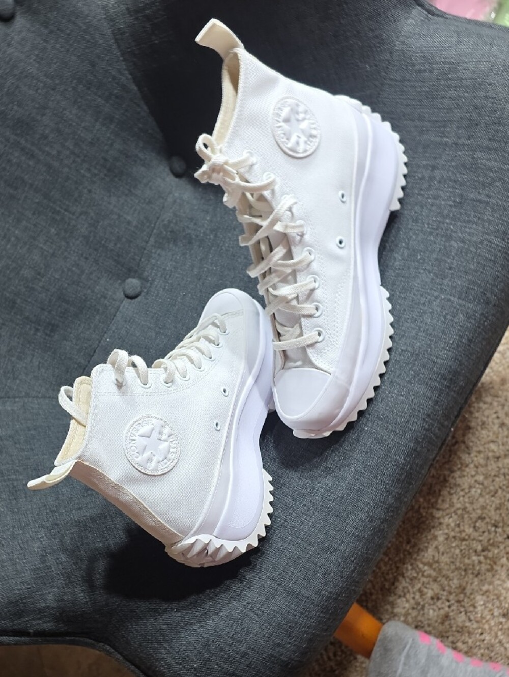 Platform High-Top Canvas Sneakers in White - Women's - Picture 7 of 8